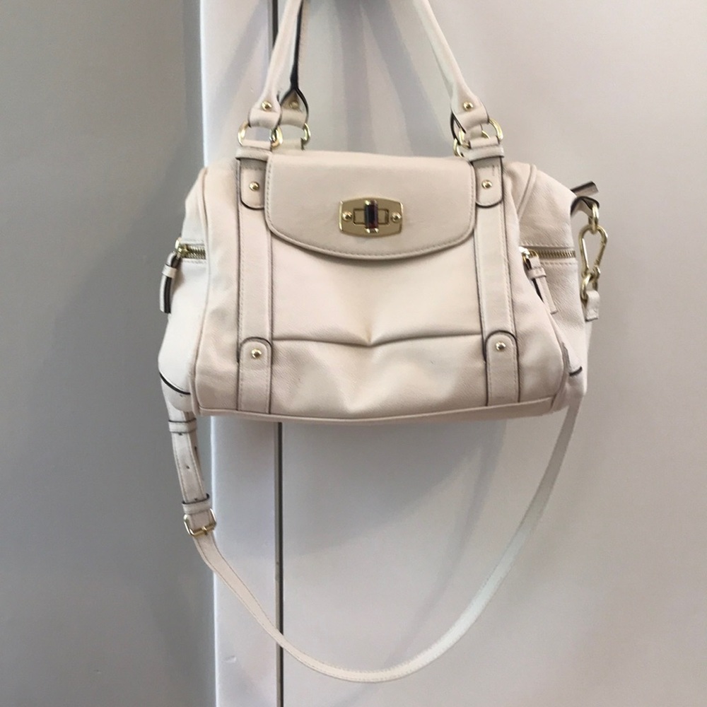 Merona off-white tote with cross body strap